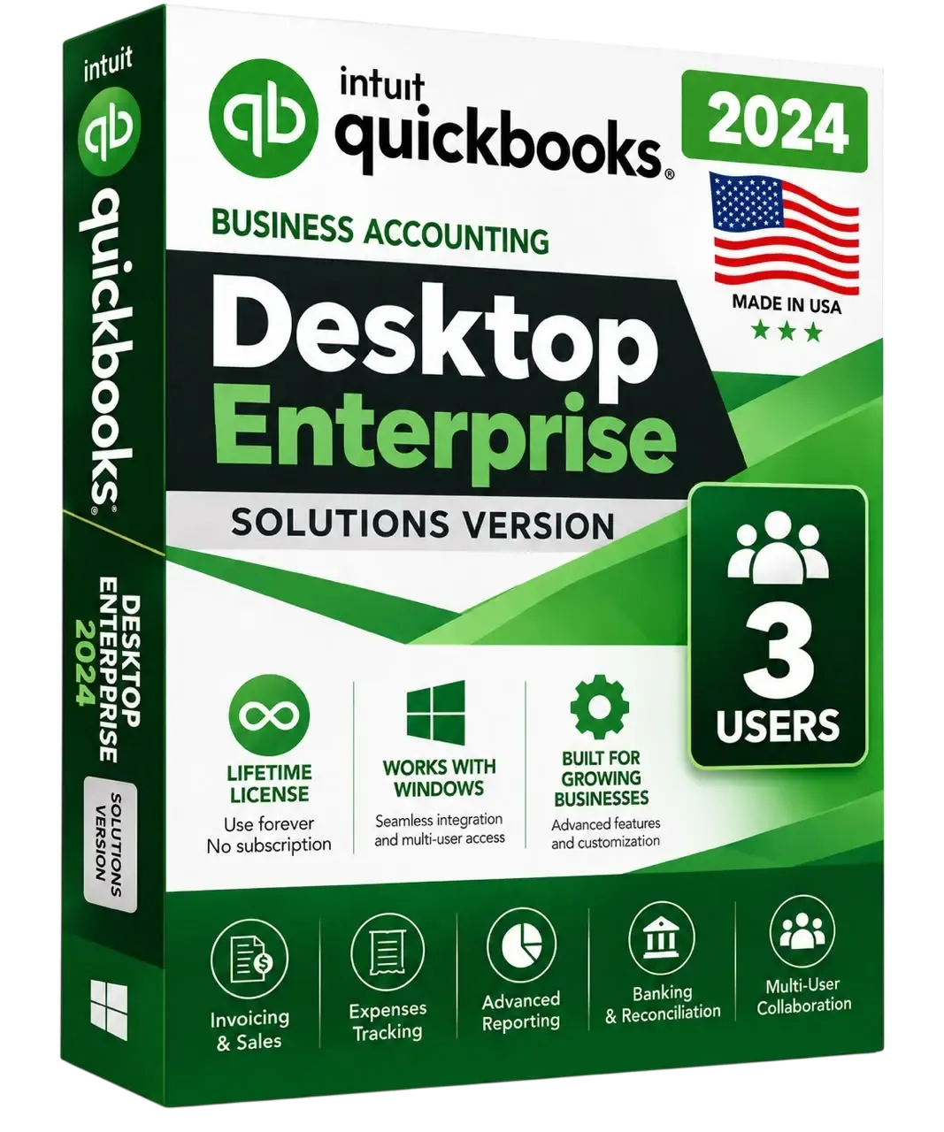 QuickBooks Desktop Enterprise Solutions 2024 (3 Users) | US Edition